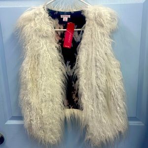 White Shag Vest